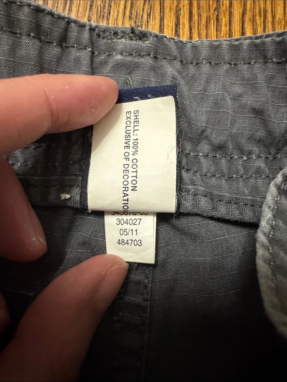 2011 GAP Kids Ripstop Cargo Shorts Gray Size 6 Slim Drawstring 100% Cotton